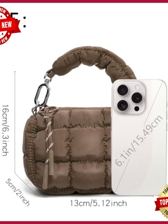 Quilted Puff Backpack Set with Wristlet for Travel Gym Work main image 5